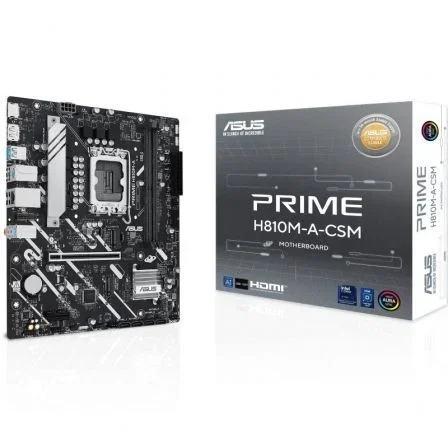 ASUS Placa Base Prime H810M-A-CSM Socket LGA1851 Intel H810 para Core Ultra, Micro ATX, 2x DDR5 hasta 6400MT/s, PCIe 4.0, 2x M.2, USB 3.2 Gen2, DisplayPort, HDMI ASUS Placa Base Prime H810M-A-CSM Socket LGA1851 Intel H810 para Core Ultra, Micro ATX, 2x DDR5 hasta 6400MT/s, PCIe 4.0, 2x M.2, USB 3.2 Gen2, DisplayPort, HDMI